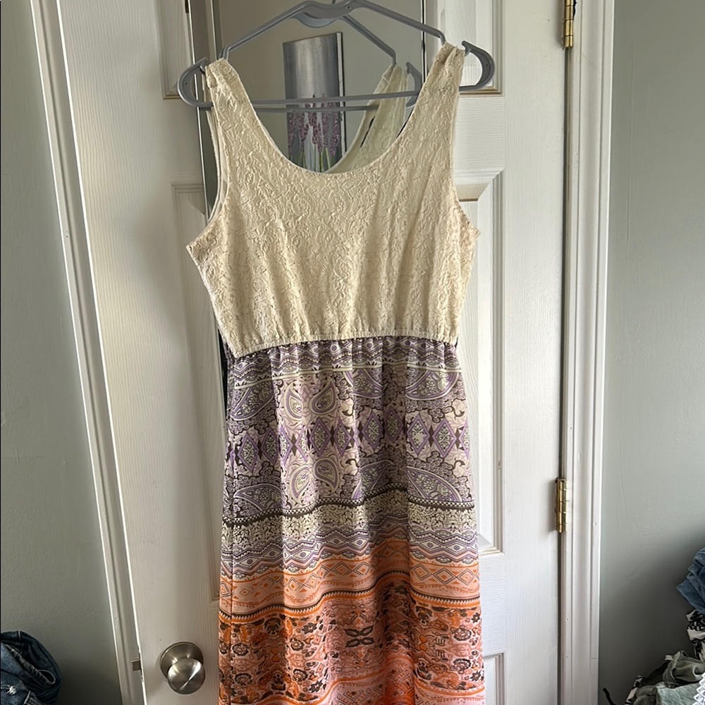 Indulge Women's Maxi Dress - Cream and Multicolor